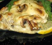Рецепты блюд из грибов с рыбой Красная рыба с шампиньонами
